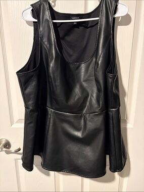 torrid Black Faux Leather Peplum Top